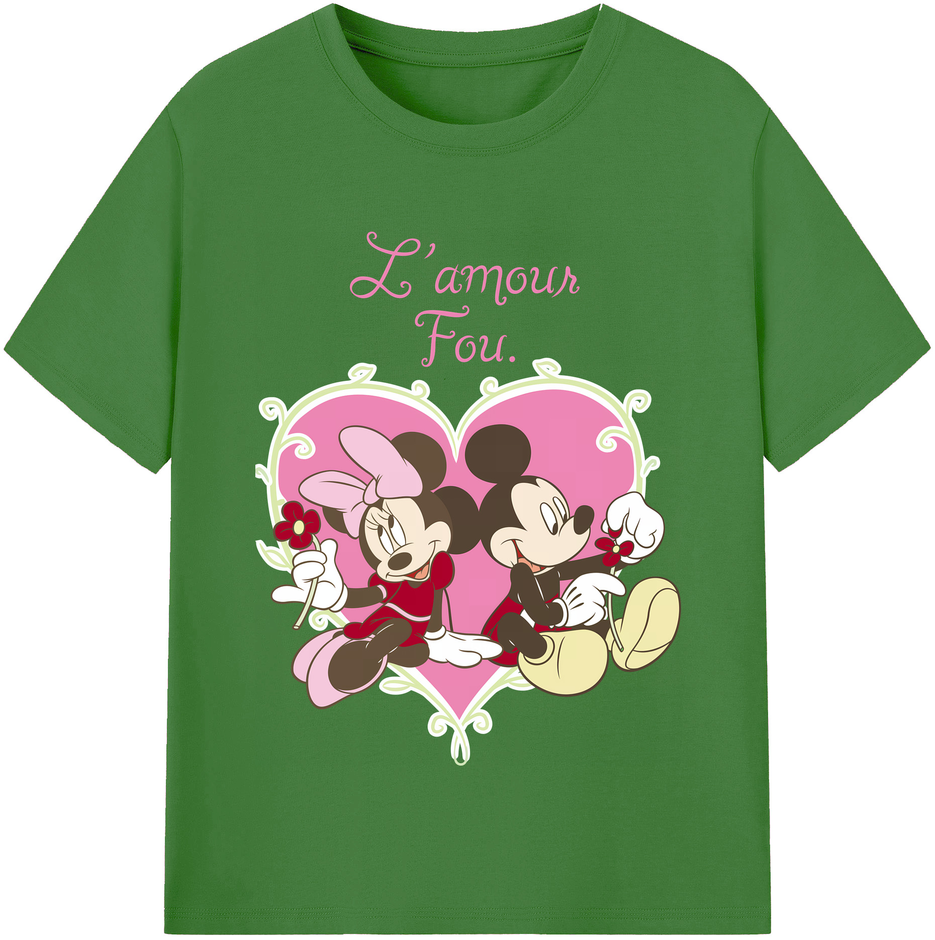 （画像用） ミッキーマウス Mickey Mouse レディースカジュアルプリントTシャツ（綿100％）